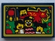 Part No: 26603pb305  Name: Tile 2 x 3 with Minifigures Family Portrait with Lantern and Bull Pattern (Sticker) - Set 80108