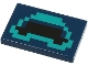 Part No: 26603pb327  Name: Tile 2 x 3 with Pixelated Black Mouth with Dark Turquoise Outline Pattern (Minecraft Warden Mouth)