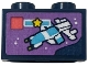 Part No: 3004pb362  Name: Brick 1 x 2 with LEGO Space Police Set 5974 Galactic Enforcer Box Art Pattern (Sticker) - Set 42674