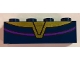 Part No: 3010pb227  Name: Brick 1 x 4 with Gold V-Neck Collar and Curved Dark Purple Line Pattern (BrickHeadz Thanos Chest)