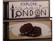 Part No: 30292pb036L  Name: Flag 7 x 3 with Bar Handle with 'EXPLORE LONDON' / Biscuits Pattern Model Left Side (Stickers) - Set 10258