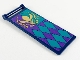 Part No: 30292pb041  Name: Flag 7 x 3 with Bar Handle with Dark Purple and Dark Turquoise Panels and Diamonds, Gold Arendelle Crest Flower Pattern (Sticker) - Set 41164