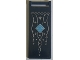 Lot ID: 412657410  Part No: 30292pb066  Name: Flag 7 x 3 with Bar Handle with Silver Banner with Stars, Ornate Filigree and Dark Azure Diamond Pattern (Sticker) - Set 10316