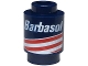 Lot ID: 398886034  Part No: 3062pb075  Name: Brick, Round 1 x 1 with Red and White Stripes and 'Barbasol' Pattern