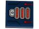 Part No: 3068pb1009  Name: Tile 2 x 2 with Red Circuitry and 3 Red and Orange Light Bars Pattern (Sticker) - Set 70319