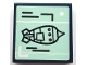 Part No: 3068pb1819  Name: Tile 2 x 2 with Rocket Ship on Light Aqua Background Pattern (Sticker) - Set 75551