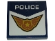 Part No: 3068pb2235  Name: Tile 2 x 2 with White 'POLICE' and Gold Badge with Wings Pattern (Sticker) - Set 60210