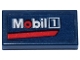 Part No: 3069pb1434R  Name: Tile 1 x 2 with Red and White 'Mobil 1' Logo Pattern Model Right Side (Sticker) - Set 77243