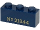 Part No: 3622pb150  Name: Brick 1 x 3 with Gold '№ 21344' Pattern