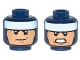 Part No: 3626pb1515  Name: Minifigure, Head Dual Sided Balaclava, White Headband, Smile Mouth Corner Raised / Clenched Teeth Pattern (Batman)
