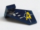 Part No: 44661pb012R  Name: Tail Shuttle, Small with Yellow 'A' and Silver Lines Pattern on Right Side (Sticker) - Set 8631