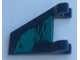 Part No: 44676pb054R  Name: Flag 2 x 2 Trapezoid with Dark Turquoise Splotches Pattern Model Right Side (Sticker) - Set 76101