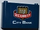 Part No: 64453pb004  Name: Windscreen 1 x 6 x 3 with 3 '100' Banknotes on Gold Shield, 'SECURITY' and 'CITY BANK' Pattern (Sticker) - Set 3661