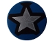Lot ID: 399088769  Part No: 67095pb055  Name: Tile, Round 3 x 3 with Silver Captain America Star on Black Background Pattern