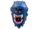 Part No: 6846pb01  Name: Minifigure, Head, Modified, Bogeyman with Pin Holes with Black Bushy Eyebrows, Red Eyes, Dark Red Large Open Mouth with Dark Pink Tongue and White Teeth Pattern