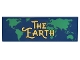 Part No: 69729pb020  Name: Tile 2 x 6 with Gold 'THE EARTH' and Green World Map Pattern