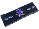 Part No: 69729pb023  Name: Tile 2 x 6 with Metallic Light Blue Snowflake and Arrows on Dark Blue Background Pattern (Sticker) - Set 43197