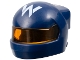 Part No: 7071pb08  Name: Minifigure, Headgear Helmet Formula 1 with Molded Trans-Orange Visor and Printed Williams Logo Stylized White Capital Letter W Pattern