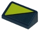 Part No: 85984pb207  Name: Slope 30 1 x 2 x 2/3 with Lime Triangle on Dark Blue Background Pattern (Sticker) - Set 70835