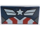 Part No: 87079pb1483 Name: Tile 2 x 4 with Star, Red and White Stripes and Dark Bluish Gray Triangles Pattern (BrickHeadz Captain America Torso) Part No: 87079pb1483 Name: Tile 2 x 4 with Star, Red and White Stripes and Dark Bluish Gray Triangles Pattern (BrickHeadz Captain America Torso)