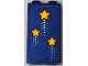 Part No: 87544pb088  Name: Panel 1 x 2 x 3 with Side Supports - Hollow Studs with 3 Yellow Shooting Stars, Dark Azure and White Dots Pattern (Sticker) - Set 10303