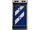 Part No: 87544pb111 Name: Panel 1 x 2 x 3 with Side Supports - Hollow Studs with Window with Black Frame and White Stripes on Blue Background Pattern (Sticker) - Set 40393 Part No: 87544pb111 Name: Panel 1 x 2 x 3 with Side Supports - Hollow Studs with Window with Black Frame and White Stripes on Blue Background Pattern (Sticker) - Set 40393