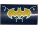 Part No: 88930pb160  Name: Slope, Curved 2 x 4 x 2/3 with Bottom Tubes with Yellow Batman Logo with Silver Outline and Circuitry Pattern (Sticker) – Set 41237