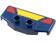 Part No: 89398pb09  Name: Duplo Rear Spoiler / Wing with Yellow Trapezoid and 2 Red Markings Pattern