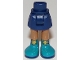 Lot ID: 396638728  Part No: 92252c00pb016  Name: Mini Doll Hips and Skirt, Medium Nougat Legs and Dark Turquoise Boots with Gold Buckles Pattern - Thick Hinge