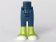 Lot ID: 392003832  Part No: 92253c00pb19  Name: Mini Doll Hips and Trousers with Back Pockets with Lime Boots with White Laces, Soles, and Toe Caps Pattern - Thick Hinge
