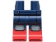 Part No: 970c00pb1742  Name: Hips and Legs with Molded Red Lower Legs / Boots and Printed Dark Bluish Gray Knee Pads, Black Pockets Outline and Boot Tips Pattern