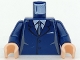 Part No: 973pb0226c01  Name: Torso Suit with 2 Buttons, Gray Sides, Black Centerline and Tie Pattern / Dark Blue Arms / Light Flesh Hands
