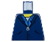 Lot ID: 399801955  Part No: 973pb0259  Name: Torso Jacket with Pockets and Zipper over Blue Button Up Shirt and White Undershirt, Yellow Neck Pattern