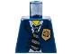Part No: 973pb0290  Name: Torso Police Suit with Gold Badge and Striped Tie Pattern