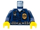 Part No: 973pb0354c01  Name: Torso Police Highway Patrol, Shirt with Badge and Radio Pattern / Dark Blue Arms / Yellow Hands