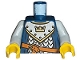 Part No: 973pb0437c01  Name: Torso Castle Fantasy Era Scale Mail, Crown on Collar Pattern / Light Bluish Gray Arms / Yellow Hands