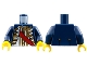 Part No: 973pb0542c01  Name: Torso Pirate Governor with Red Sash Pattern / Dark Blue Arms / Yellow Hands