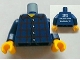 Part No: 973pb1176c01  Name: Torso Studios Plaid Button Shirt Front, 2012 The LEGO Store Woodlands, TX Back Pattern / Dark Blue Arms / Yellow Hands