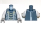 Part No: 973pb1199c01  Name: Torso Ninjago Snake with Yellow and Light Bluish Gray Scales Pattern (Mezmo) / Light Bluish Gray Arms / Dark Bluish Gray Hands