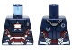 Part No: 973pb1536  Name: Torso Armor with '002', 'DANGER', White Rectangle and Silver and Red Plates Pattern