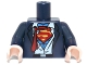 Lot ID: 375368210  Part No: 973pb1537c01  Name: Torso Suit, Rumpled White Shirt with Red Tie and Red and Yellow Superman 'S' Logo Pattern / Dark Blue Arms / Light Nougat Hands