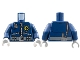 Part No: 973pb1569c01  Name: Torso Police 3 Zippers, Minifigure Head Badge, Radio and Belt with Pockets Pattern / Dark Blue Arms / Light Bluish Gray Hands