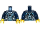 Part No: 973pb1919c01  Name: Torso Black, Silver and Medium Azure Body Armor with Ultra Agents Logo over Shirt and Black Tie Pattern / Dark Blue Arms / Yellow Hands
