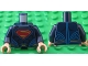 Part No: 973pb2200c01  Name: Torso Shirt with Muscles, Red and Gold Superman 'S' Logo, Gold Belt Buckle and Red Cape Clasps Pattern / Dark Blue Arms / Light Nougat Hands