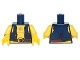 Lot ID: 103119480  Part No: 973pb2395c01  Name: Torso Pirate Vest Open with Gold Buttons, Dark Brown Belt with Buckle, Chest Hair, Yellow Shoulders and Stomach Pattern / Yellow Arm Left / Yellow Arm Right with Black Anchor Tattoo Pattern / Yellow Hands