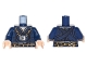 Part No: 973pb2442c01  Name: Torso Coat over Dark Bluish Gray Shirt, Metallic Silver Eye-shaped Medallion Pattern / Dark Blue Arms / Light Nougat Hands