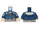 Part No: 973pb2496c01  Name: Torso SW Coat, Dark Tan Shirt, Belt with Utility Pockets Pattern (Cassian Andor) / Dark Blue Arms / Tan Hands