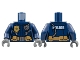Lot ID: 343726981  Part No: 973pb2606c01  Name: Torso Police Female Jacket with Zippers, Gold Badge, Radio and 'POLICE' Pattern on Reverse / Dark Blue Arms / Dark Bluish Gray Hands