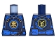 Part No: 973pb2613  Name: Torso Ninjago Armor with Blue Straps and Utility Belt with Lightning Power Emblem Pattern