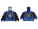 Part No: 973pb2613c01  Name: Torso Ninjago Armor with Blue Straps and Utility Belt with Lightning Power Emblem Pattern / Black Arms / Black Hands